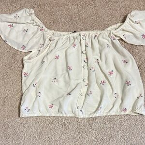 Abercrombie & Fitch Cream Floral Blouse